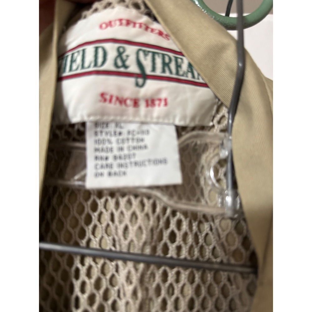 Field and‎ Stream Fishing Vest Mens XL Beige Fly Stream Outdoor Gear Pockets